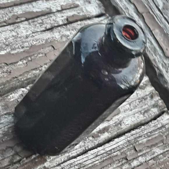 Vintage Glass Bottle Art Glass Dollhouse Mini Miniature Bitters Brown Root Beer - Picture 3 of 10